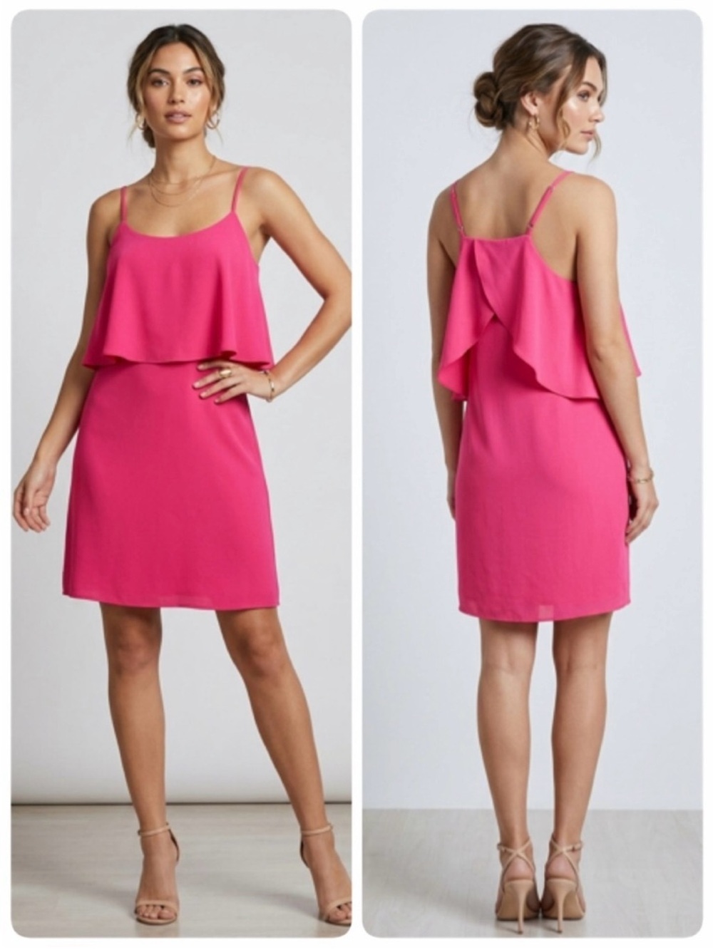 Felicity & Coco Bright Hot Pink Ruffle Mini Dress